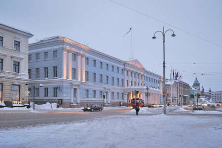Cloudy winter day in Helsinkiの写真素材