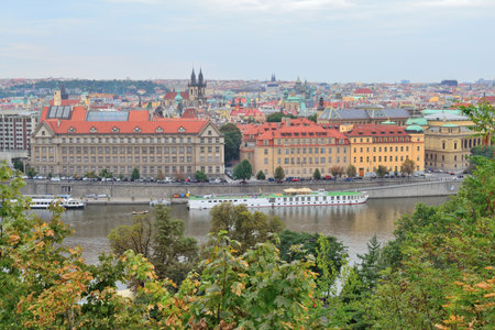 Czech Republic. View of Prague from above on a sunny summer dayの写真素材