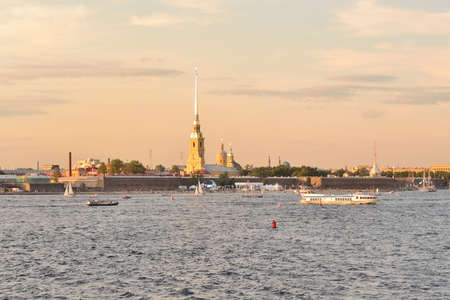 Russia. Wonderful architecture of St. Petersburg on a sunny summer eveningの写真素材