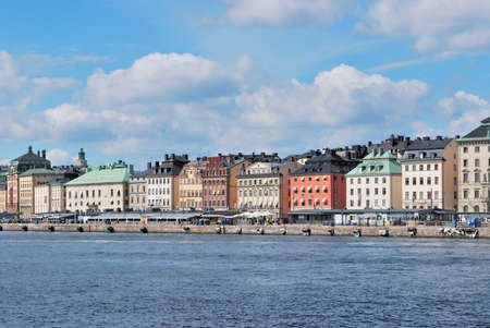 Sweden. Wonderful view of the Old Town of Stockholm from the seaの写真素材