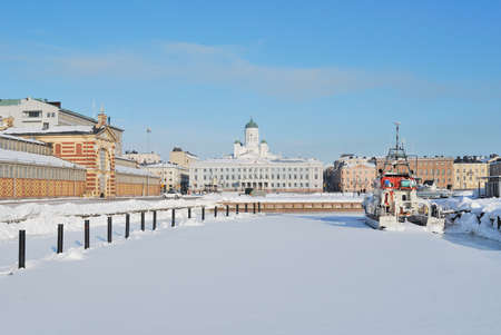 Finland. Wonderful cold sunny winter day in Helsinkiの写真素材