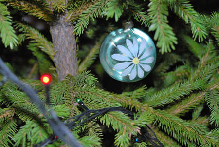 Beautiful bright light blue Christmas tree toyの写真素材