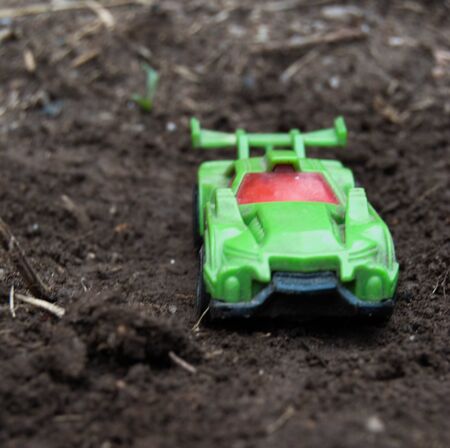 toy car in mudの写真素材