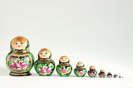 Nice set of Russian dolls matryoshka, in 10 piecesの写真素材