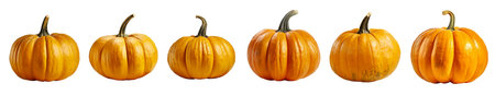 Set of orange pumpkins isolated on white background with clipping path.の素材