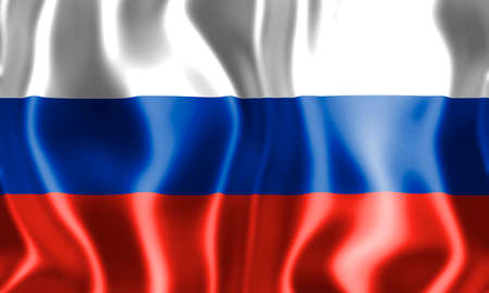 Illustration of the Flag of Russia waving. White, Blue, Red. Flat design. Icon of a country. Nations.の写真素材