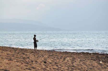 Fishing in the seaの写真素材