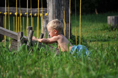 Wooden swingの写真素材