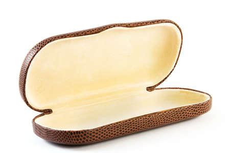 brown tiger leather spectacle caseの写真素材