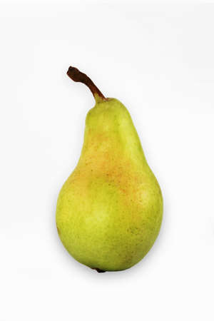 fresh green pear on white backgroundの写真素材
