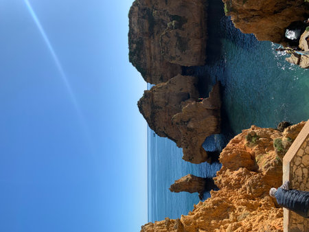 Coastline of Algarve region, Portugal. Beautiful landscape.のeditorial素材