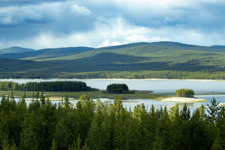 lake in the mountains of Swedenの写真素材