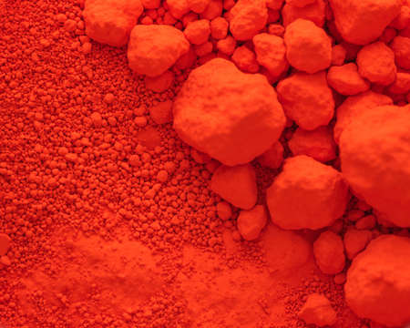 Color background and texture: red pigment.