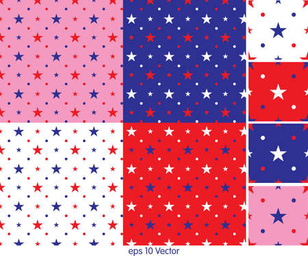 Set of seamless star background patternsのイラスト素材