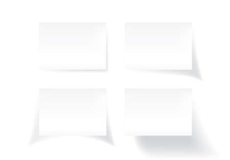 Set of white stick note isolated on white background, vectorのイラスト素材