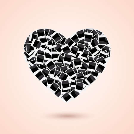 Heart of instant photo frame background, Vectorのイラスト素材