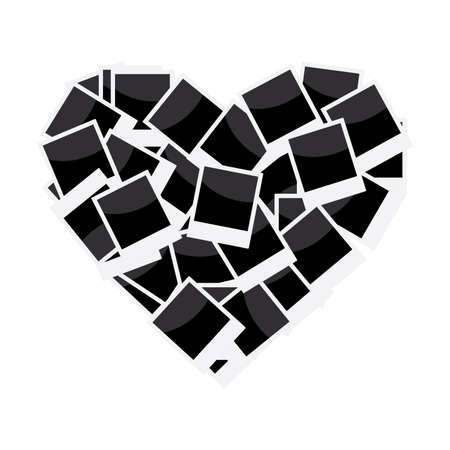 Heart of instant photo frame background, Vectorのイラスト素材