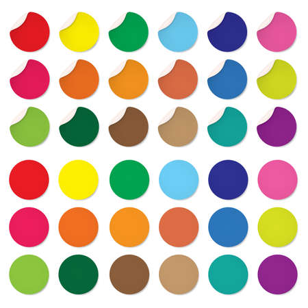 Set of Round stickers. Circle labels with shadows, Vectorのイラスト素材