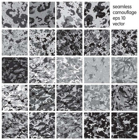 Seamless set of camouflage pattern vectorのイラスト素材