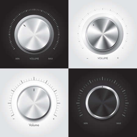 Vector set of silver buttonsのイラスト素材