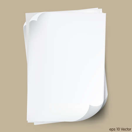 White typing paper sheetsのイラスト素材