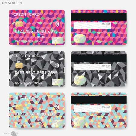 Geometric Shapes Credit Cardsのイラスト素材