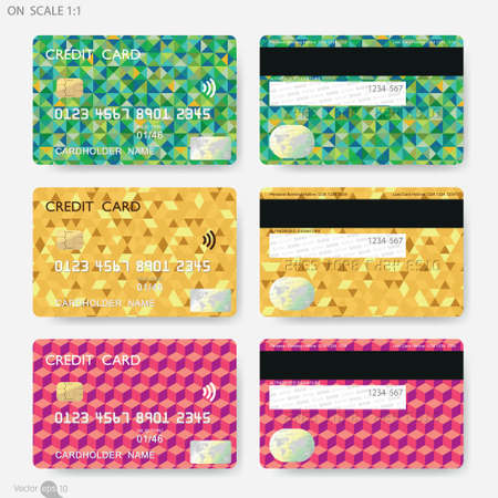 Geometric Shapes Credit Cardsのイラスト素材