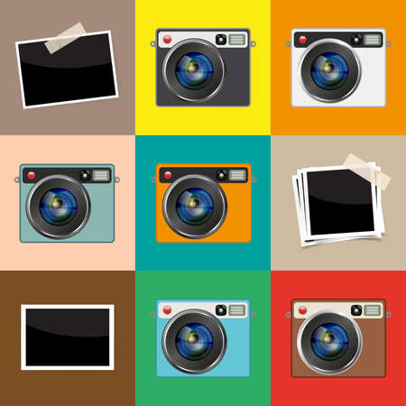 retro camerasのイラスト素材