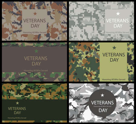 Set of brochure, poster templates in Veterans Dayのイラスト素材