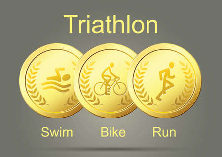 Triathlon Gold Medalsのイラスト素材