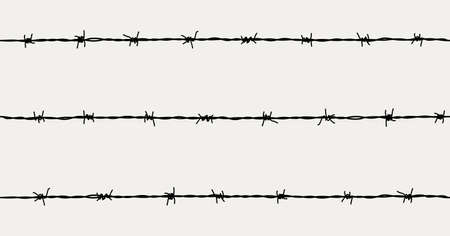 Steel rusty barbwire seamless patternのイラスト素材