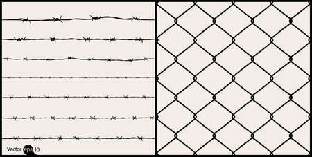 Steel rusty barbwire pattern.のイラスト素材