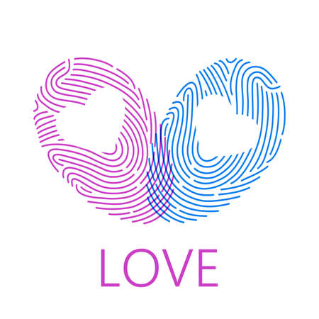 fingerprint heartのイラスト素材