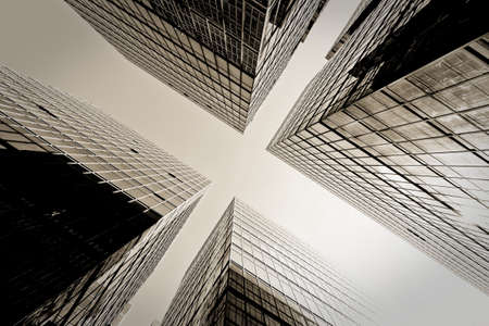 Skyscrapers shot with perspectiveの写真素材