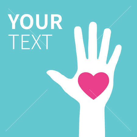 Raise love with heart vector illustration blue background.のイラスト素材