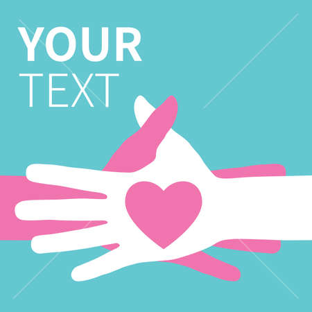 Raise love with heart vector illustration.のイラスト素材