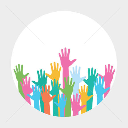 Raise love with heart vector illustration.のイラスト素材