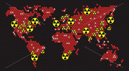Nuclear power countries of worldのイラスト素材