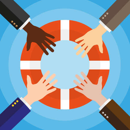 helping hands concept icon vectorのイラスト素材