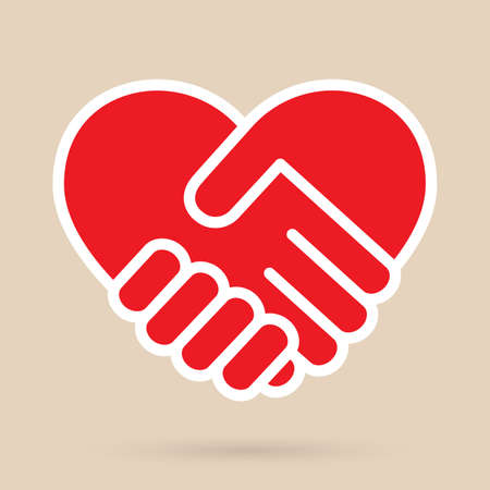 Heart handshake vector illustrationのイラスト素材