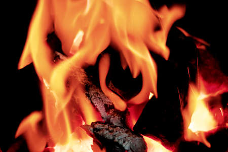 Hot coals in the fire