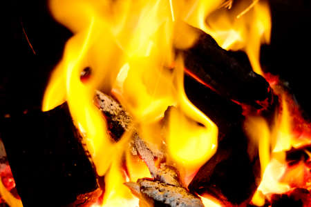 Hot coals in the fire