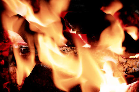 Hot coals in the fire