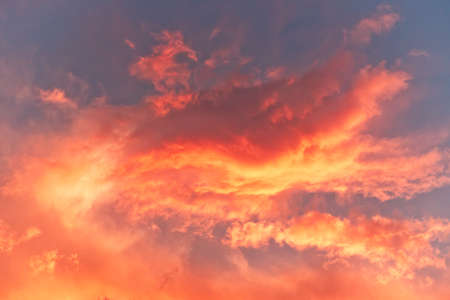 Fiery orange sunset