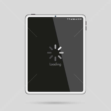 Tablet with blank black screenのイラスト素材