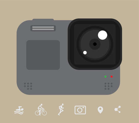 Sport action camera design. vectorのイラスト素材
