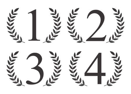 First, second and third place award laurel, vectorのイラスト素材