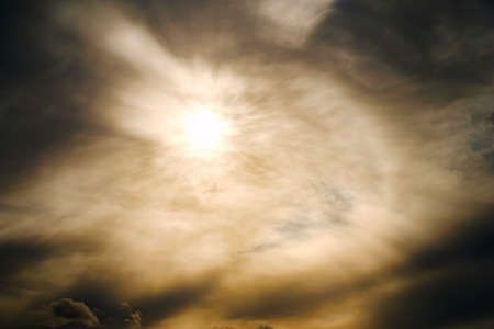 Dark Storm clouds sky backgroundの写真素材