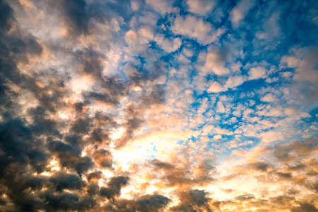 Shining sun at clear blue skyの写真素材