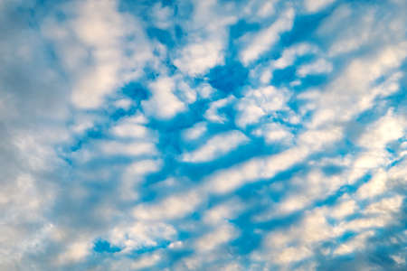 Shining sun at clear blue skyの写真素材